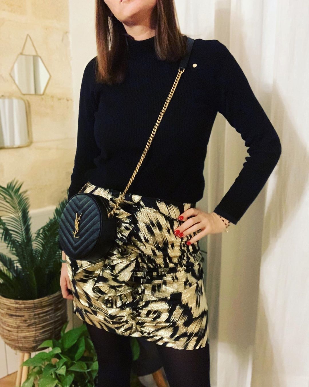 Saint laurent Ysl 最新VINYLE鱼子酱小圆包 610436黑色