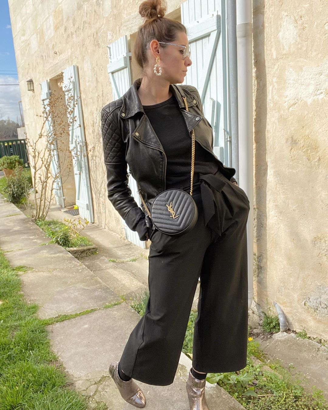 Saint laurent Ysl 最新VINYLE鱼子酱小圆包 610436黑色