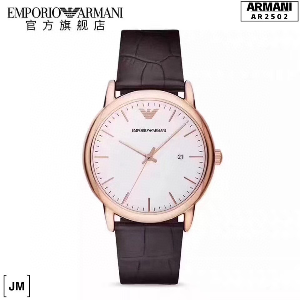 Personaliza la mejor réplica
 Armani Reloj Piel de vaca Cuero Quartz Movement Cinturón acero inoxidable