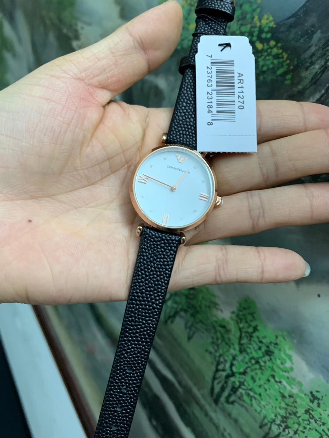 Nuevo reloj de mujer Armani ar11270, caja de acero inoxidable 316L, correa de piel de becerro. El diámetro de la esfera…