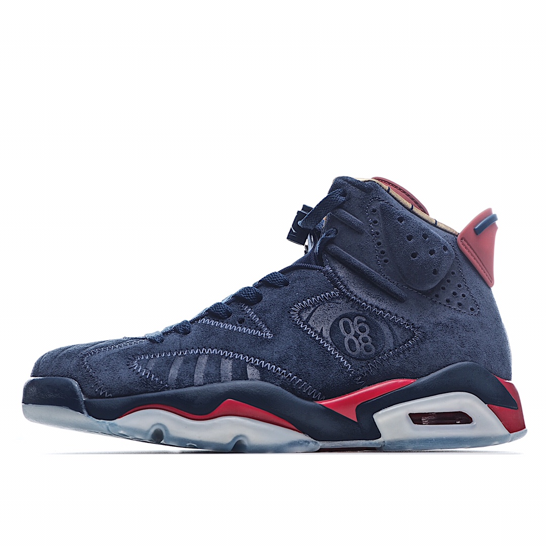 原装 公司级 耐克 Air Jordan 6 AJ6 DB ‘Doernbecher’迈克尔·乔丹中帮复古休闲运动篮球鞋“DB慈善深蓝红金”原楦原档案开发纸版 进口高丝增强耐磨麂皮打造 史上首次复刻儿童医院慈善15周年版本