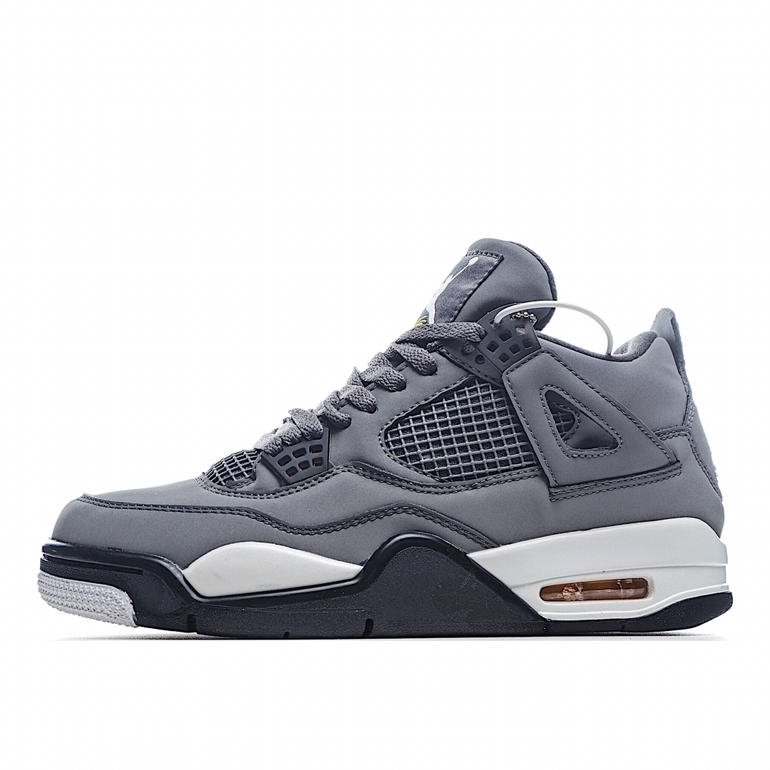 J5 Nike Air Jordan 4 Retro “Cool Grey” 酷灰 灰老鼠� 细节实拍如图所示 真正原楦原档案开发纸版楦型 还原ZP细节 原厂流水成型工艺 代工原楦原底开发版型 拉帮注胶效果