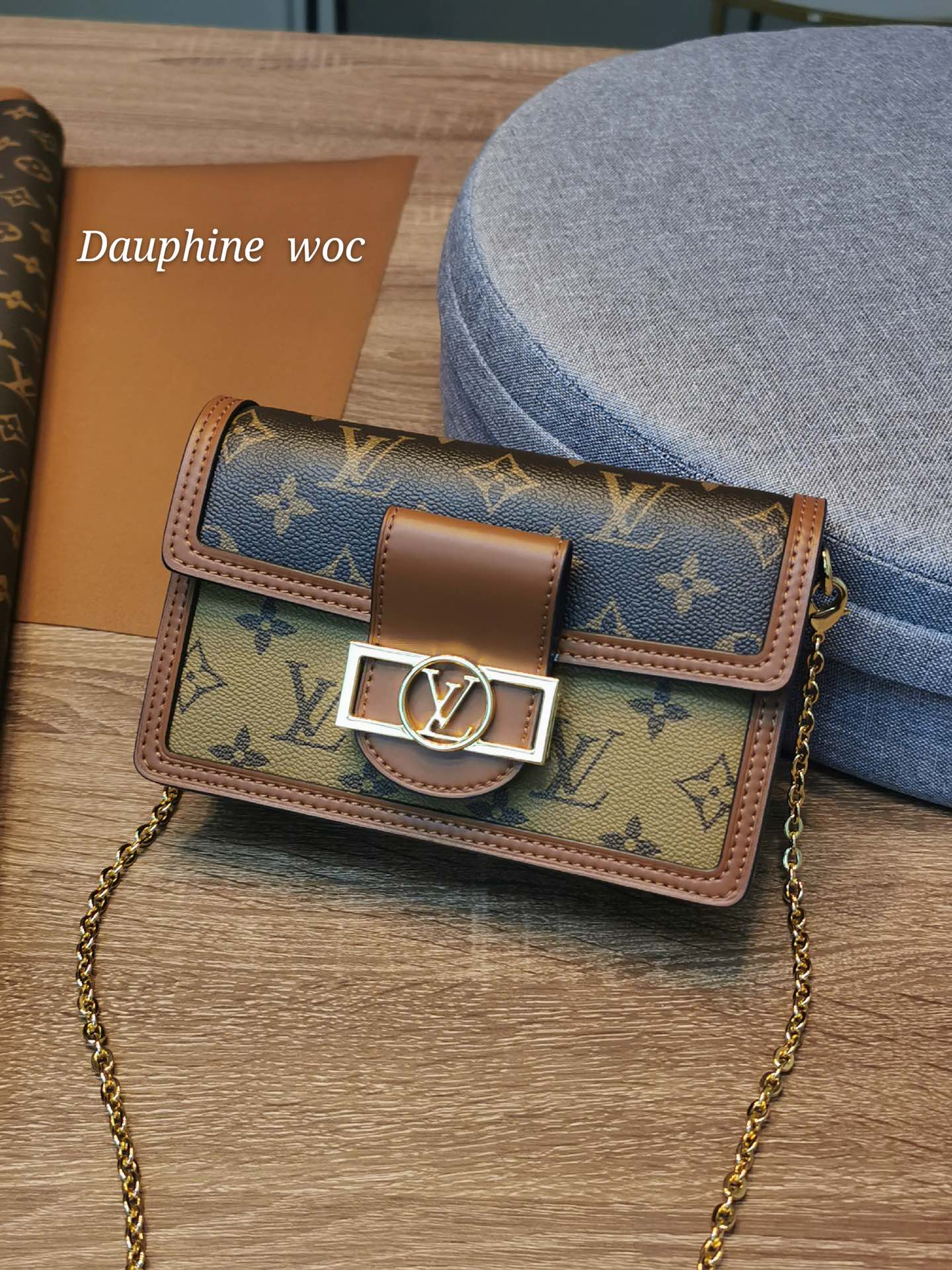 Louis Vuitton LV Dauphine Crossbody & Shoulder Bags Monogram Reverse Calfskin Canvas Cowhide Circle Chains M68746