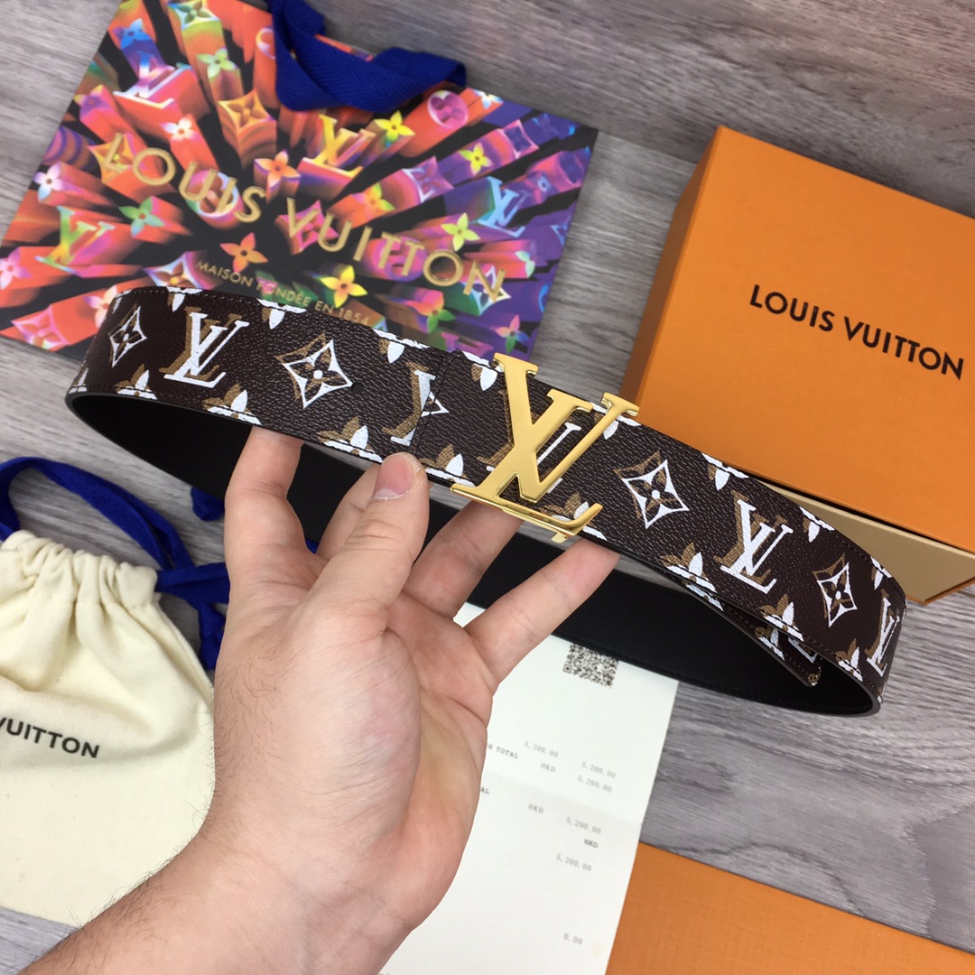 Louis Vuitton Fashion
 Belts Black White Calfskin Cowhide