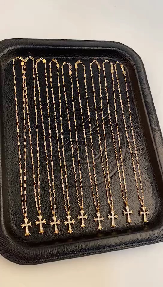 Chrome Hearts 开版 chromehearts 克罗心项链今年超火的度22k单十字架项链