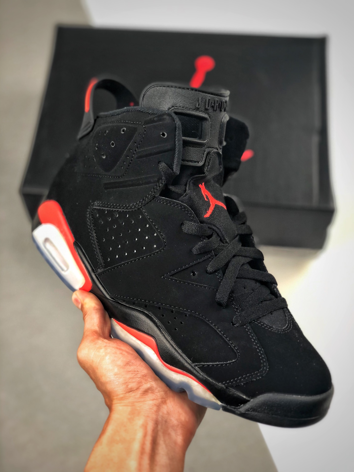 Admite pago contra reembolso Air Jordan 6 "Black Infrared" producción de Dongguan original puro, oferta especial exclus…