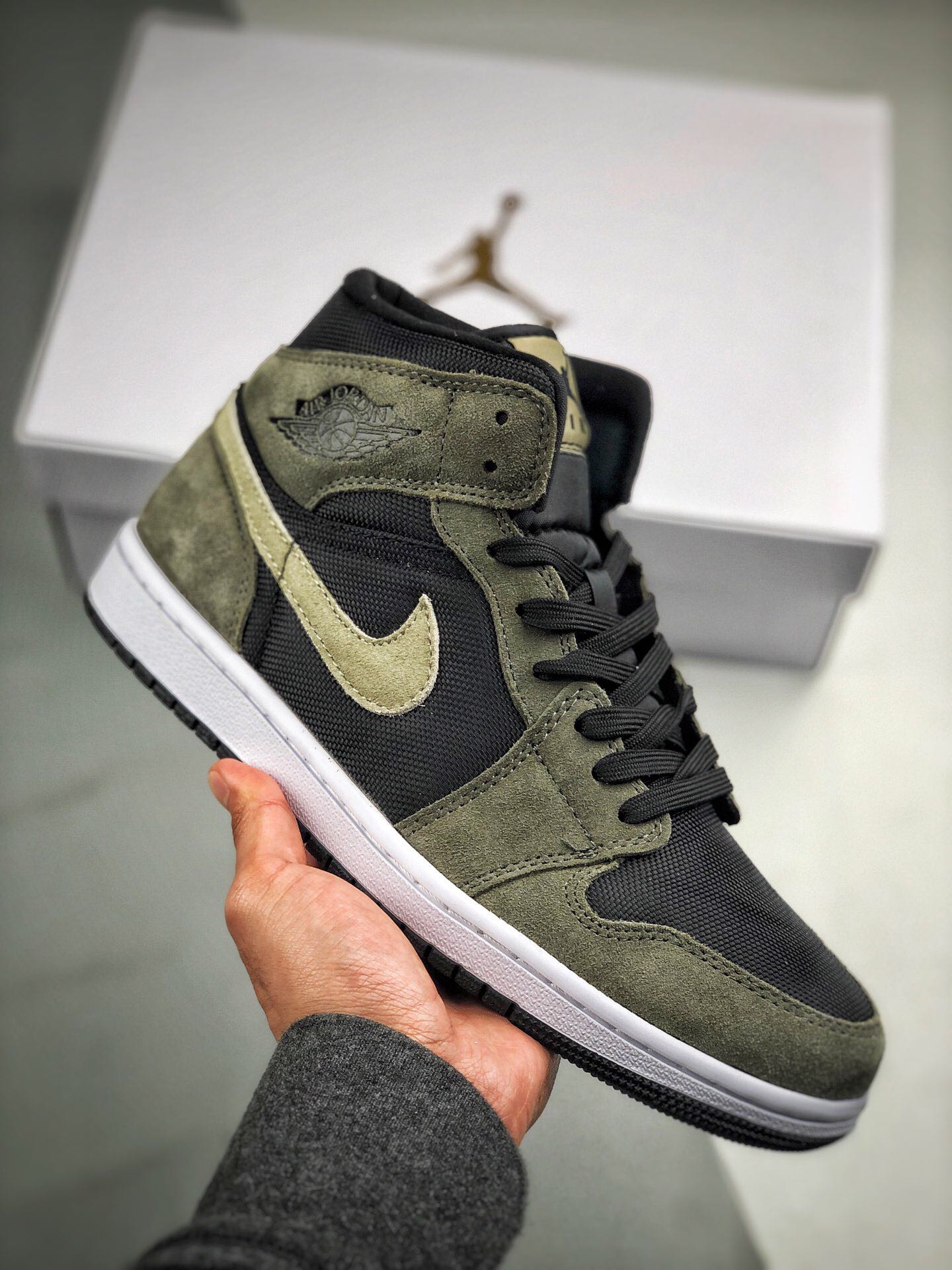 Admite pago contra reembolso canal original, la artesanía más alta del mercado ‼ Air Jordan 1 Mid lona negra y verde, s…