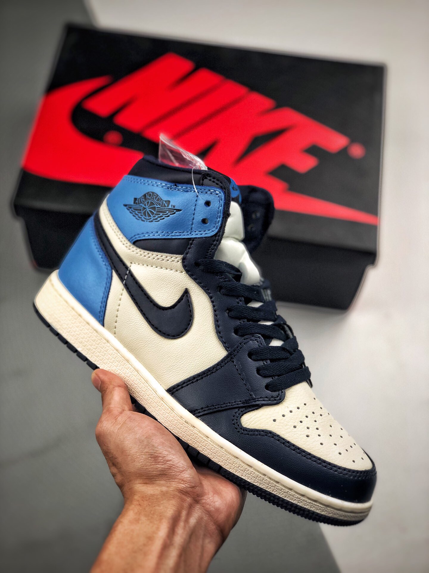 Admite pago contra reembolso Air Jordan 1 GS "Obsidiana" suela original de fábrica de Dongguan, fotos reales de zapatos…