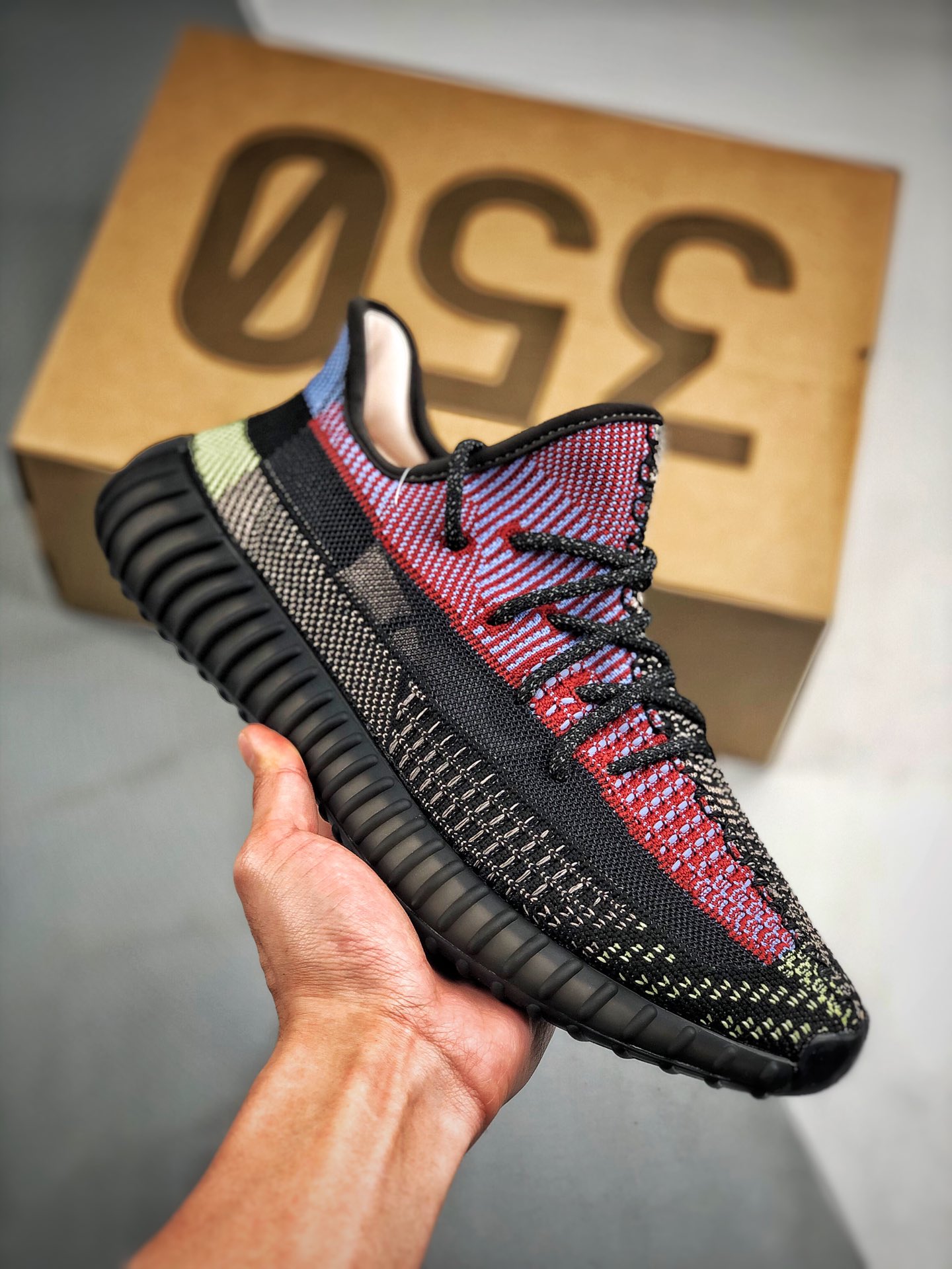 Suministro terminal Adidas Yeezy 350 Boost V2 "Yecheil" Negro y rojo combinado Estrellado Pedido designado por cliente …