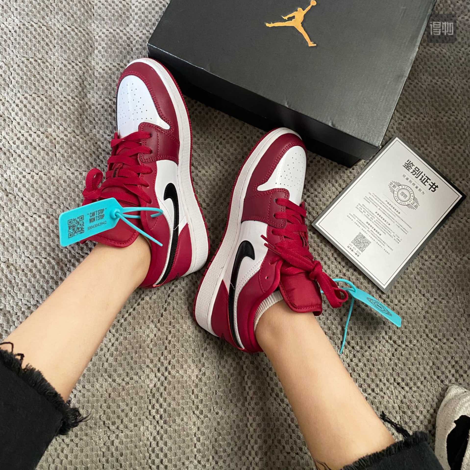 130 真标半码 Air Jordan 1 AJ1 Low芝加哥玫瑰粉黑白酒红低帮篮球鞋553558-604