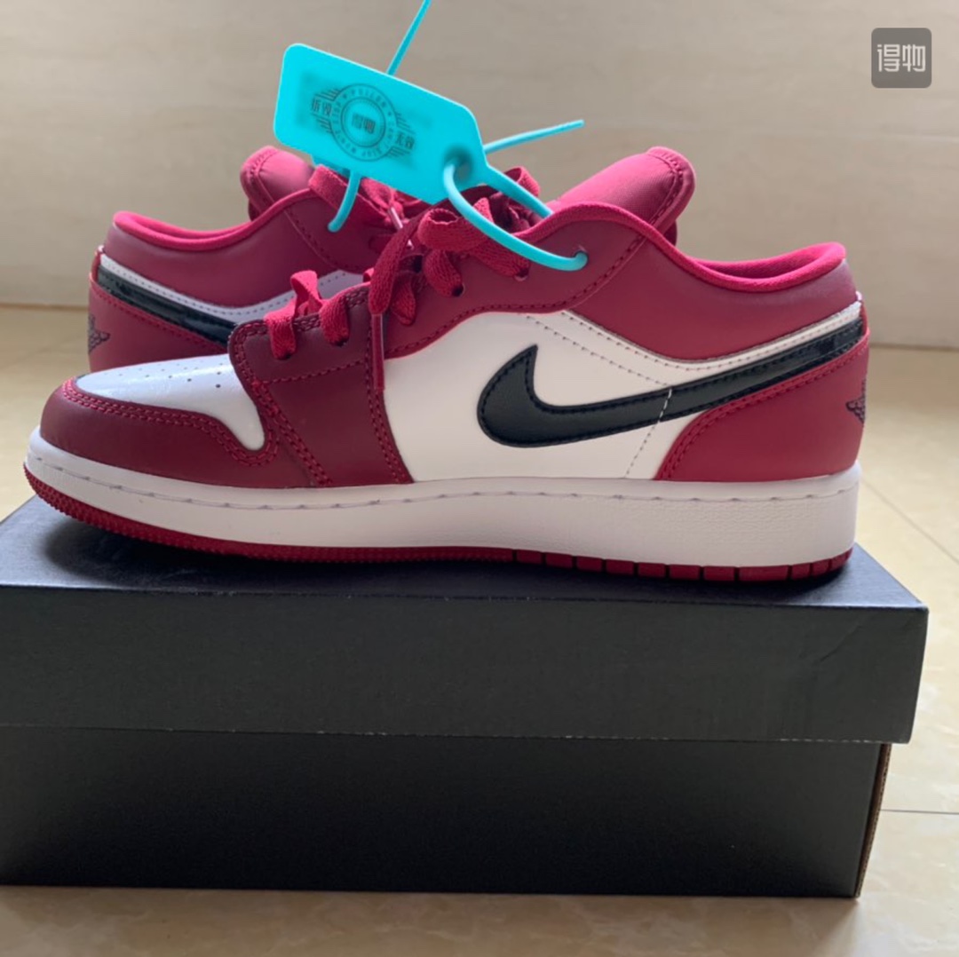 130 真标半码 Air Jordan 1 AJ1 Low芝加哥玫瑰粉黑白酒红低帮篮球鞋553558-604