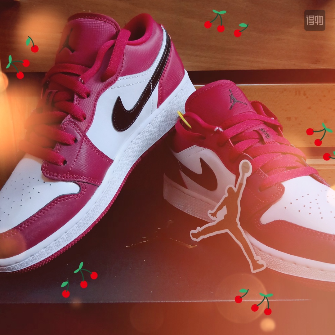 130 真标半码 Air Jordan 1 AJ1 Low芝加哥玫瑰粉黑白酒红低帮篮球鞋553558-604