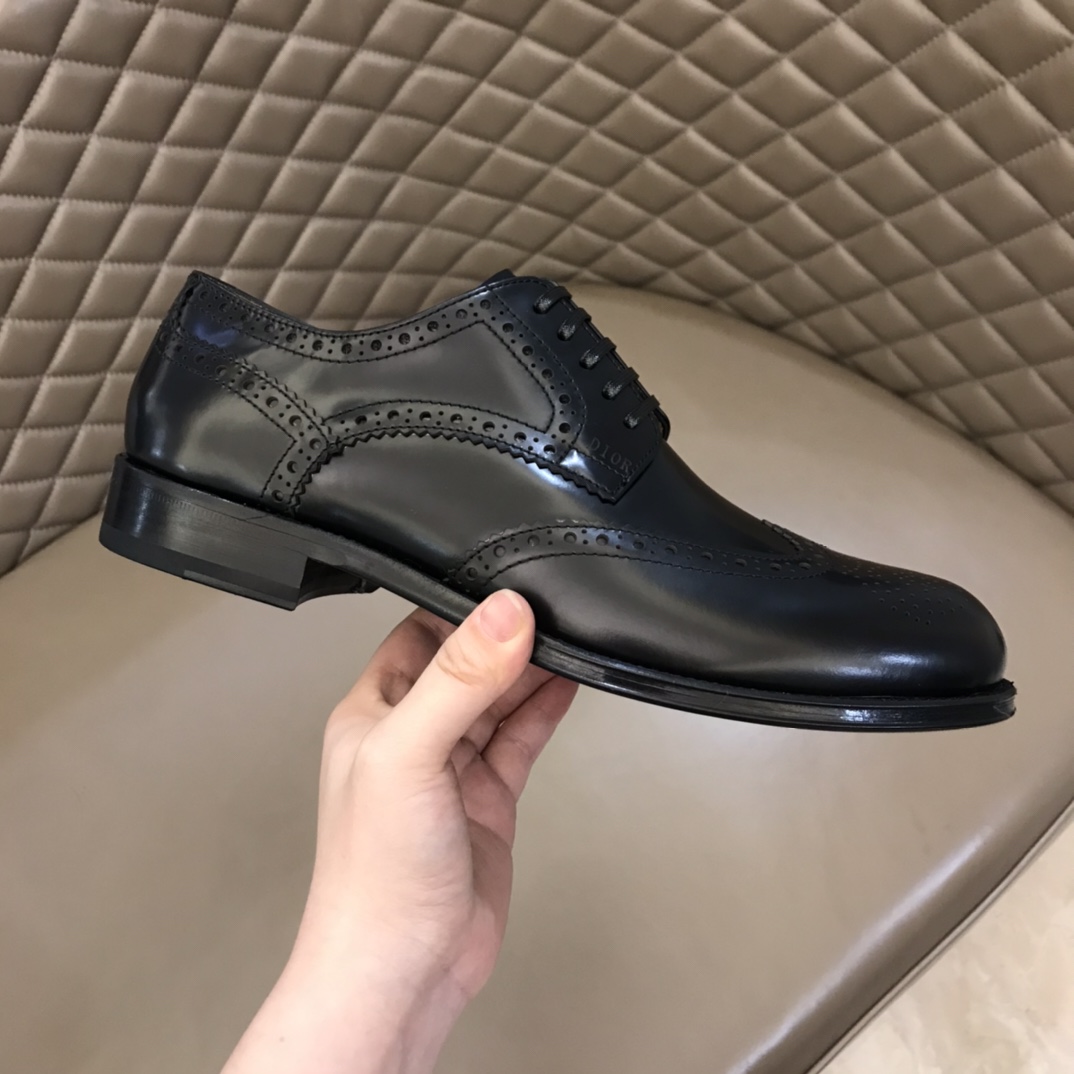 DIOR 男士商务休闲皮鞋 - 高級珠牛皮製・真皮大底・紳士風格