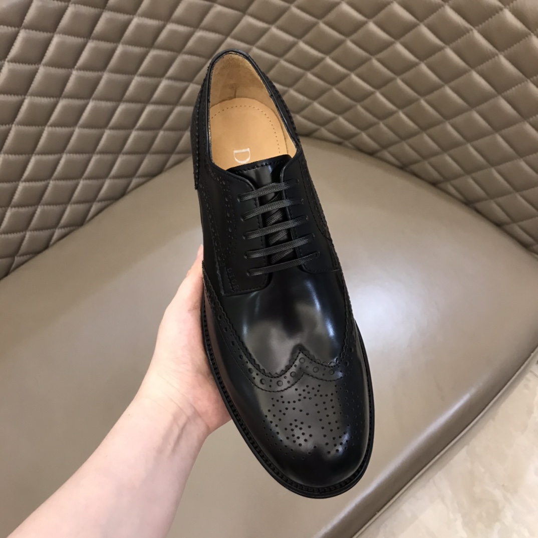 DIOR 男士商务休闲皮鞋 - 高級珠牛皮製・真皮大底・紳士風格
