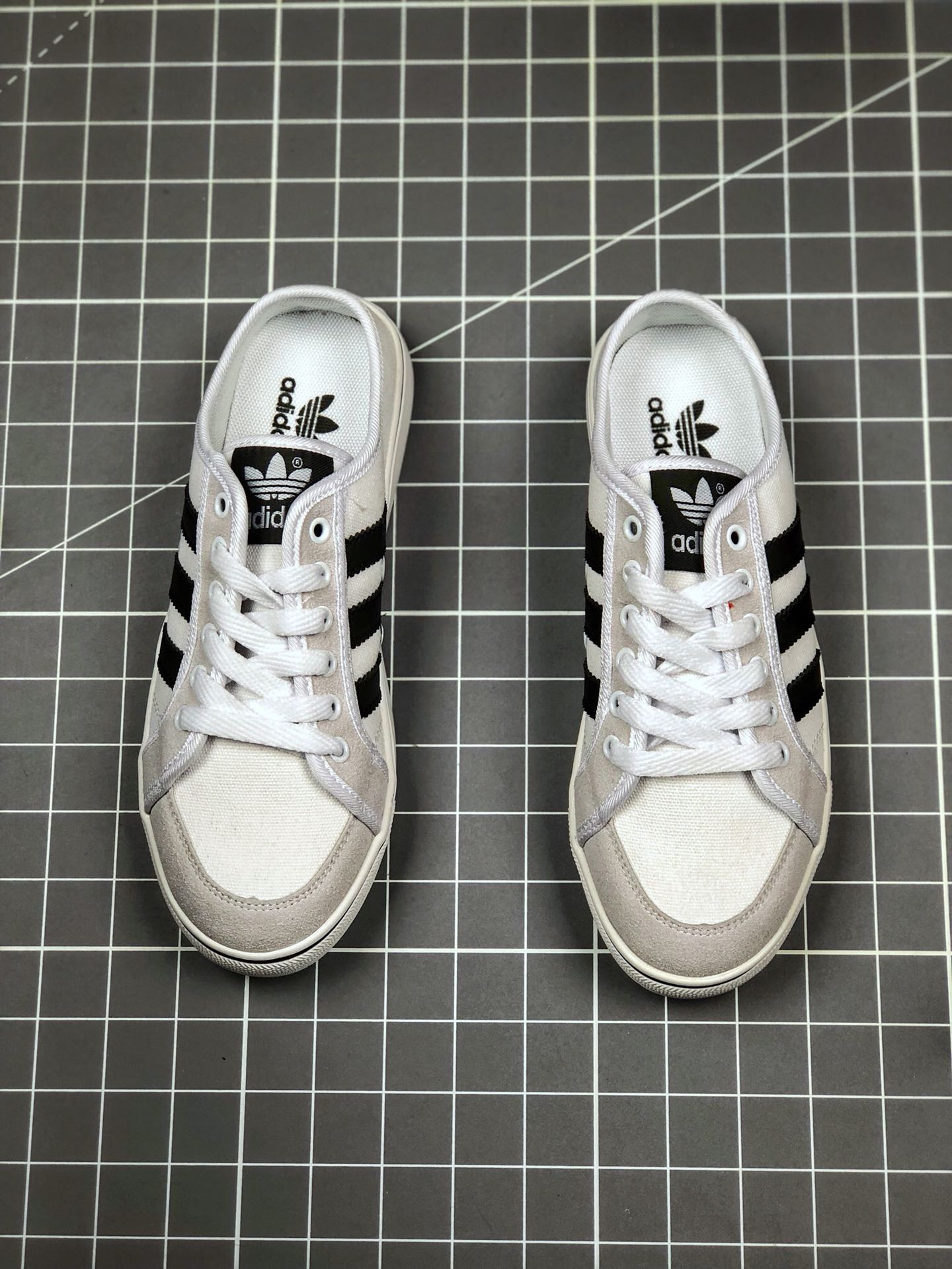 85 真标半码 阿迪达斯/Adidas 三叶草校园帆布 夏季半拖款 F20314