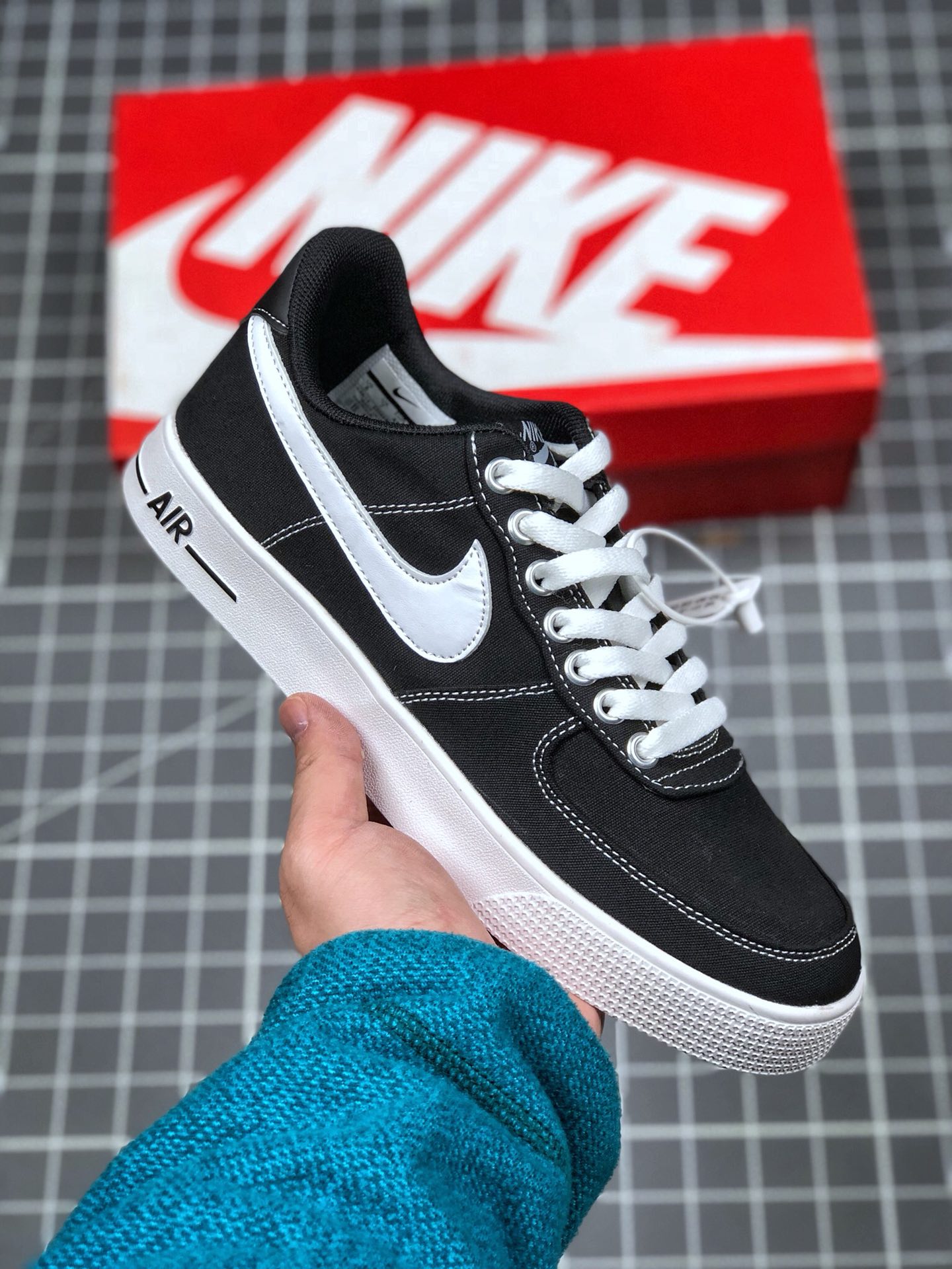 110 真标半码 耐克/Nike Air Force 1 空军一号 简版空军 帆布内置气垫 低帮板鞋