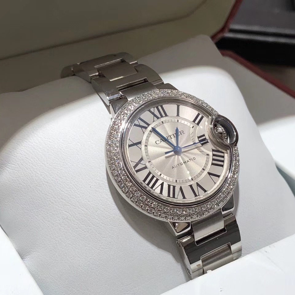 Cartier 42mm，33mm尺寸蓝气球镶钻女款腕表