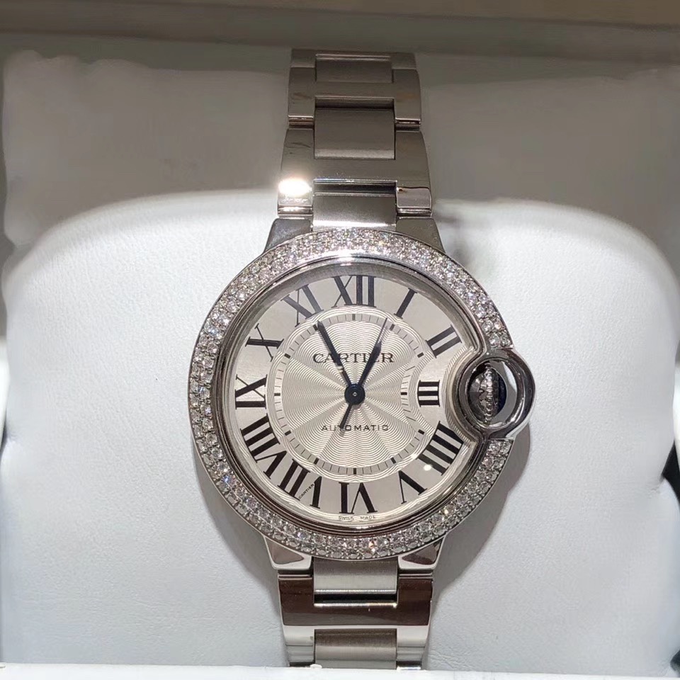 Cartier 42mm，33mm尺寸蓝气球镶钻女款腕表