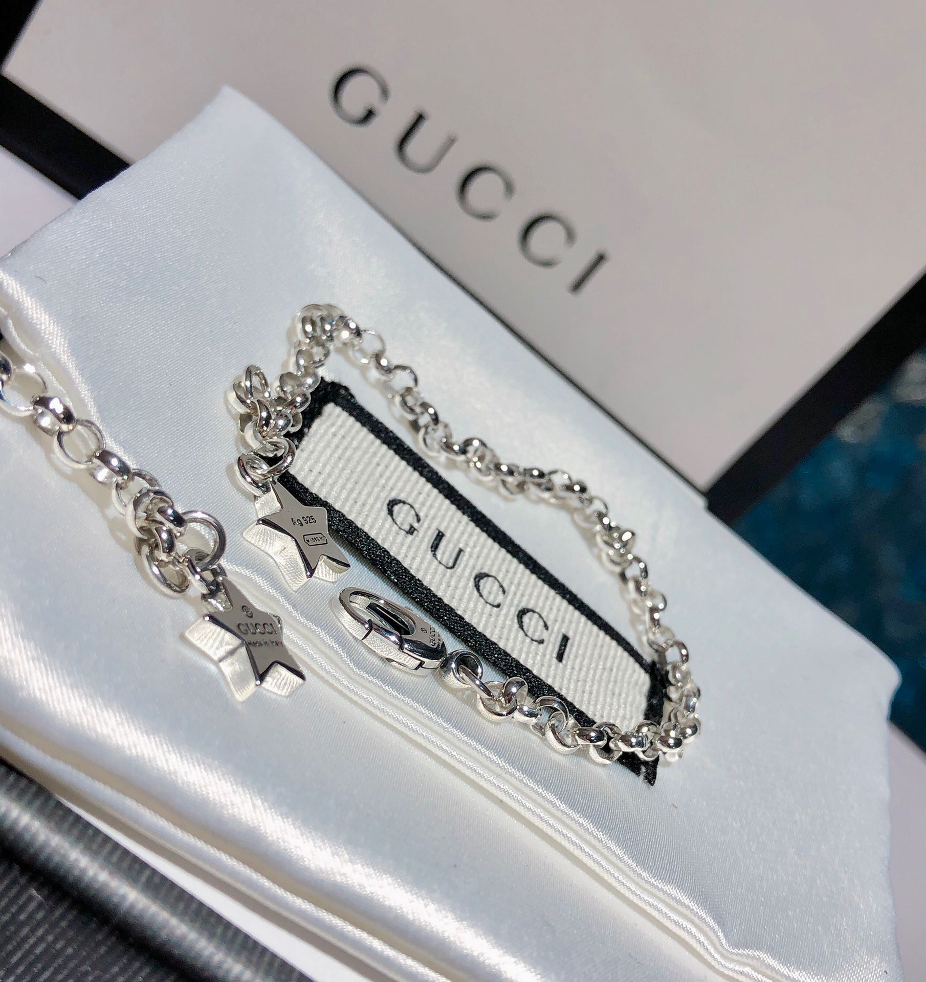 NO:104425,Gucci small star tassel bracelet chain length 18㎝ buckle length, Gucci bracelet, gucci, bracelet19860909古奇 小号星星流苏手链 链长18㎝ 随意扣长短,古驰手链,gucci,bracelet,Jewelry