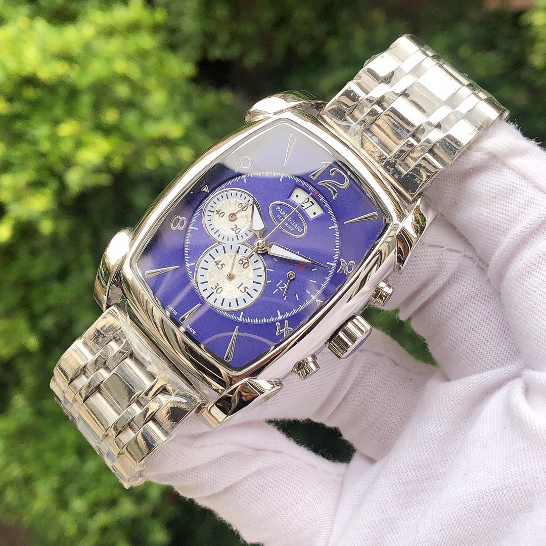 “Palmer Johnny-PARMlGlanl Precision Men’s Watch: Multi-Purpose 6-Pin Design, 316 Steel, Crystal Lens”