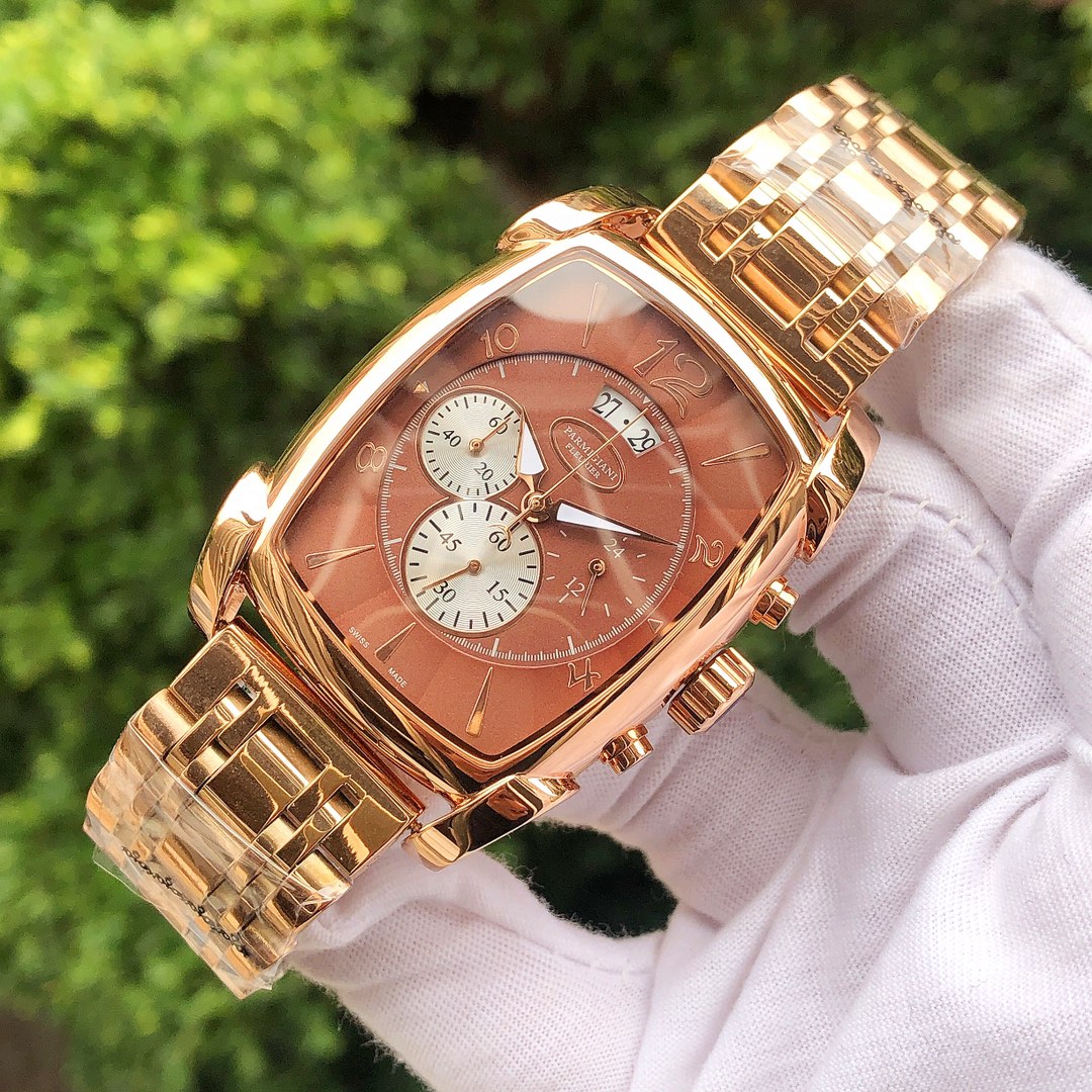 “Palmer Johnny-PARMlGlanl Precision Men’s Watch: Multi-Purpose 6-Pin Design, 316 Steel, Crystal Lens” - 图片 2