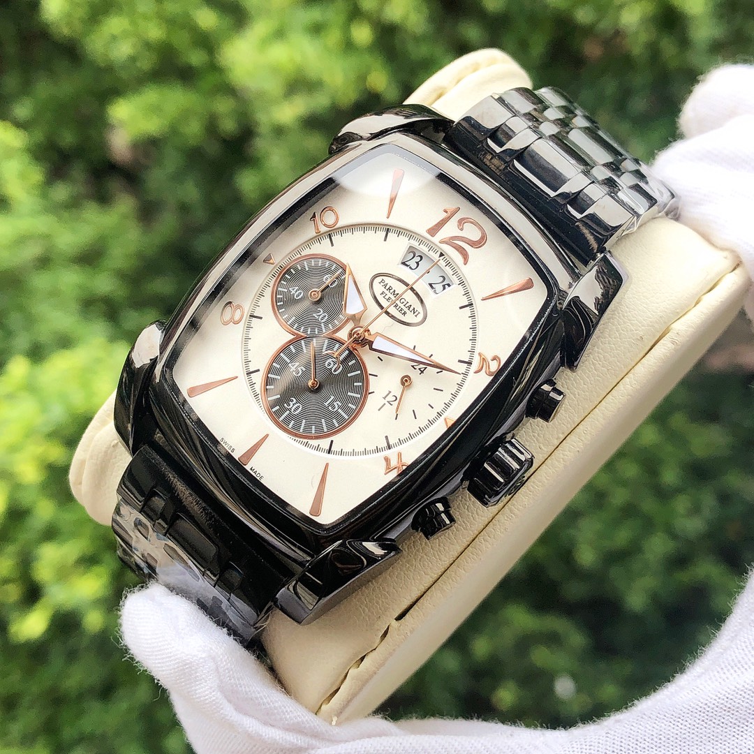 “Palmer Johnny-PARMlGlanl Precision Men’s Watch: Multi-Purpose 6-Pin Design, 316 Steel, Crystal Lens” - 图片 5