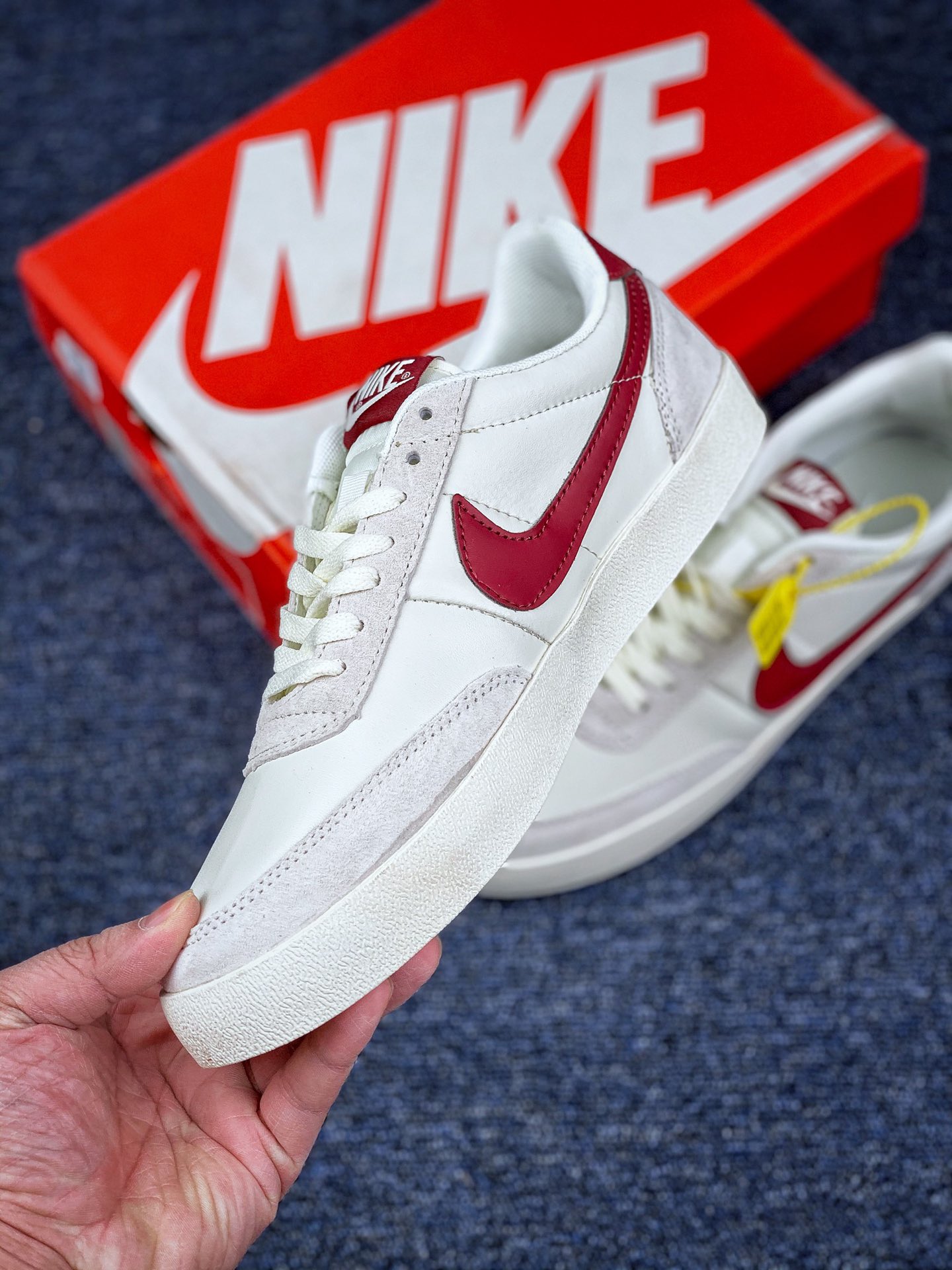 130 耐克J.Crew x Nike Killshot II Leather 爆款联名输出 渠道原装订单 采用米白色皮革制作鞋身 蓝色 Swoosh 点缀其中