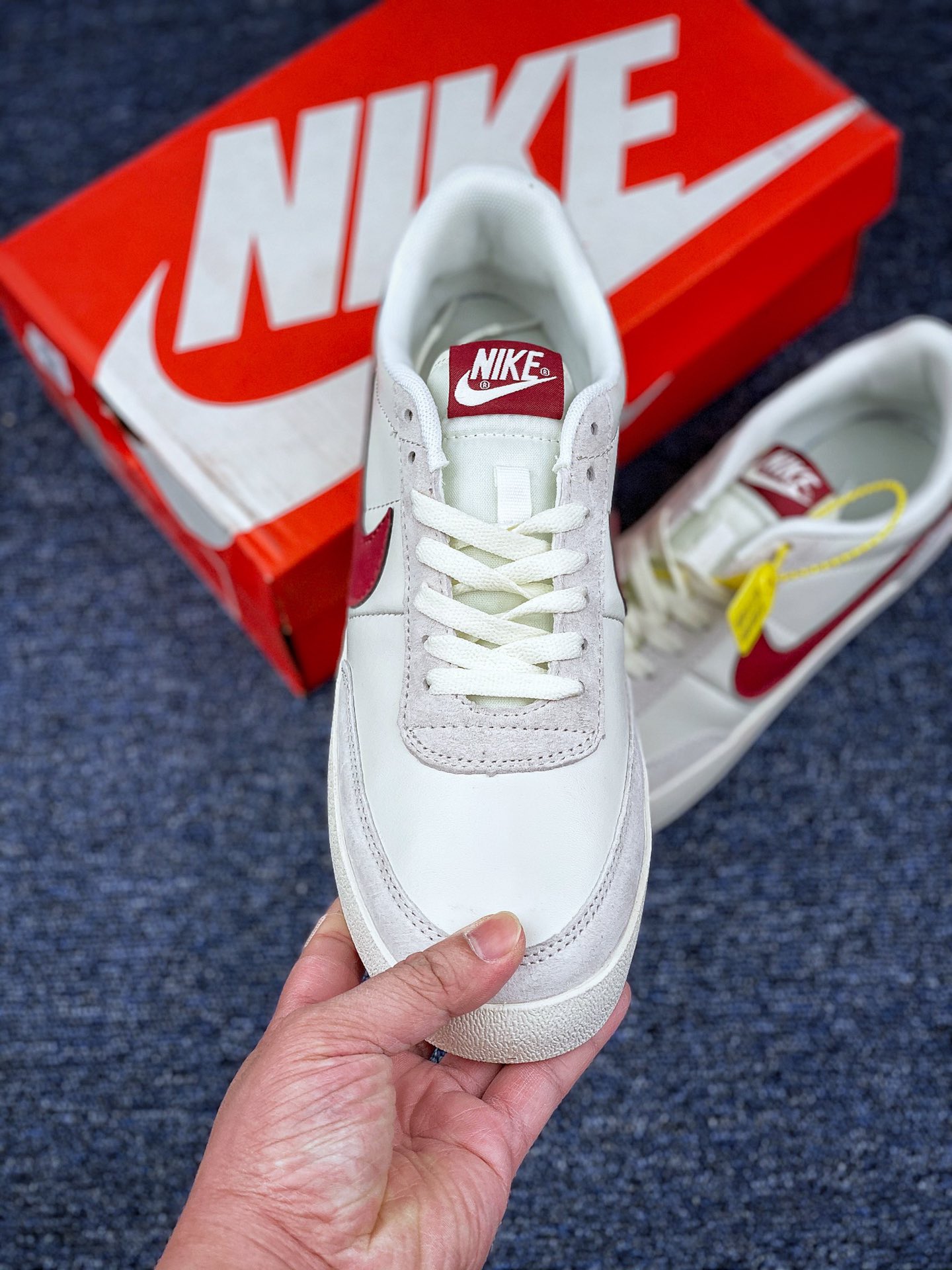 130 耐克J.Crew x Nike Killshot II Leather 爆款联名输出 渠道原装订单 采用米白色皮革制作鞋身 蓝色 Swoosh 点缀其中