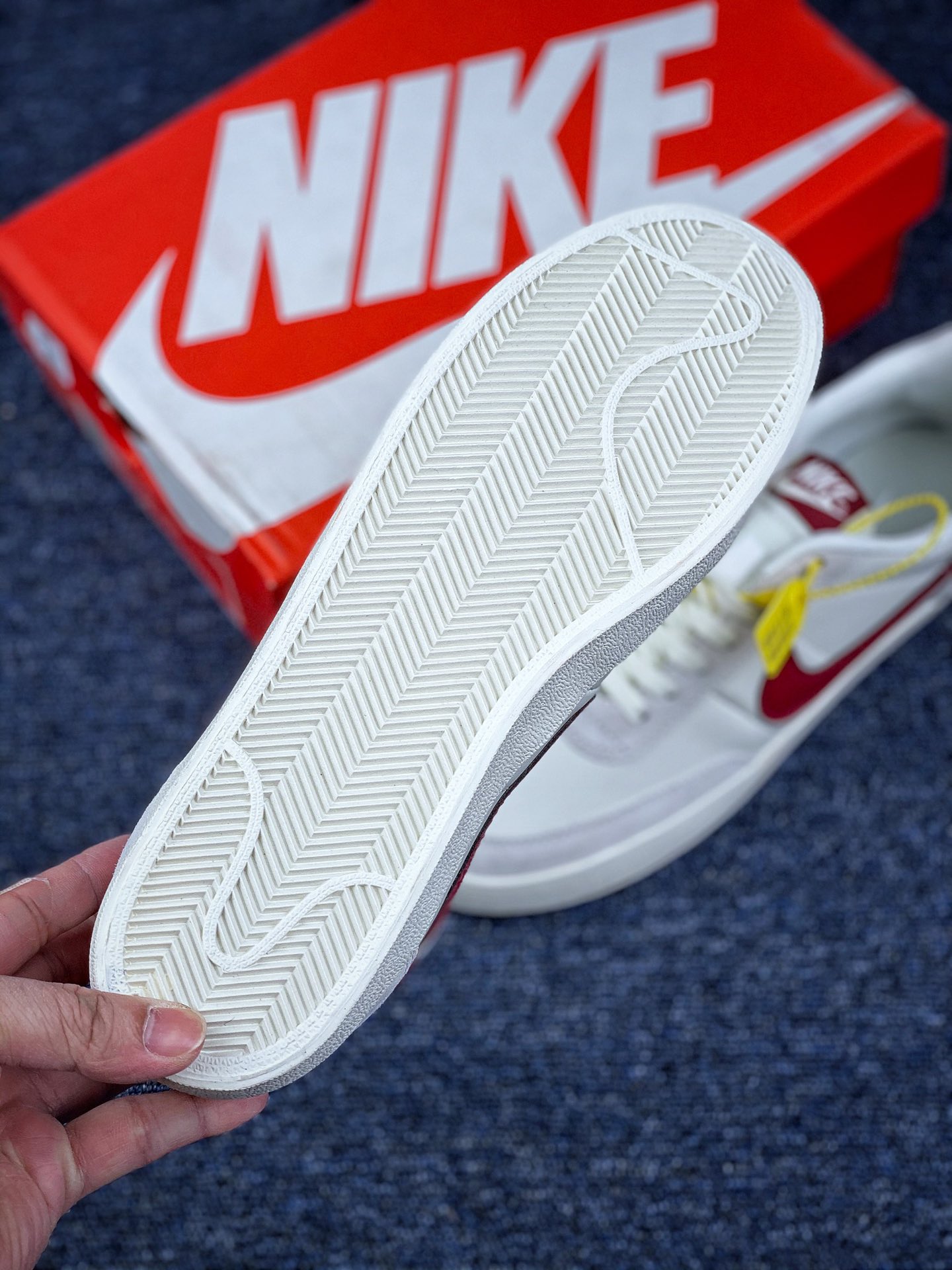130 耐克J.Crew x Nike Killshot II Leather 爆款联名输出 渠道原装订单 采用米白色皮革制作鞋身 蓝色 Swoosh 点缀其中