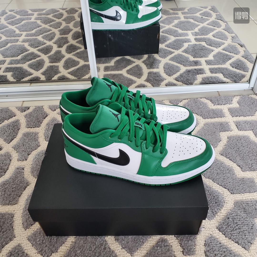 130 真标半码 Air Jordan 1 Low AJ1小凯尔特人 白绿 低帮 篮球鞋男 553558-301