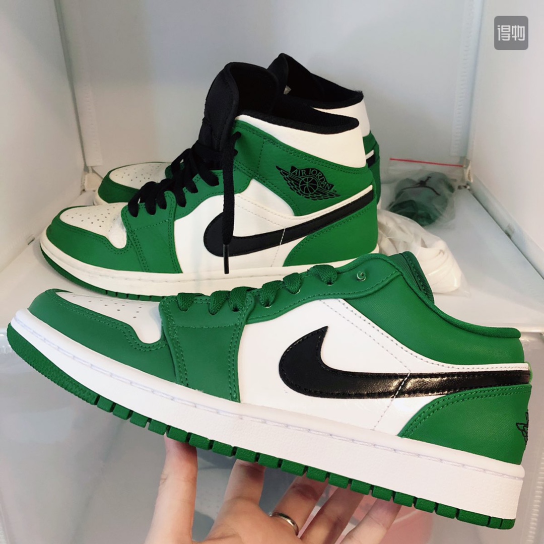 130 真标半码 Air Jordan 1 Low AJ1小凯尔特人 白绿 低帮 篮球鞋男 553558-301