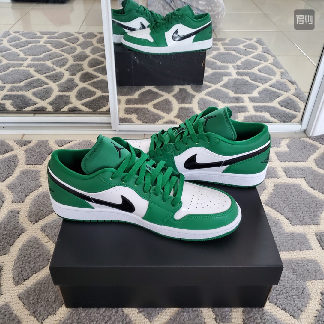 130 真标半码 Air Jordan 1 Low AJ1小凯尔特人 白绿 低帮 篮球鞋男 553558-301