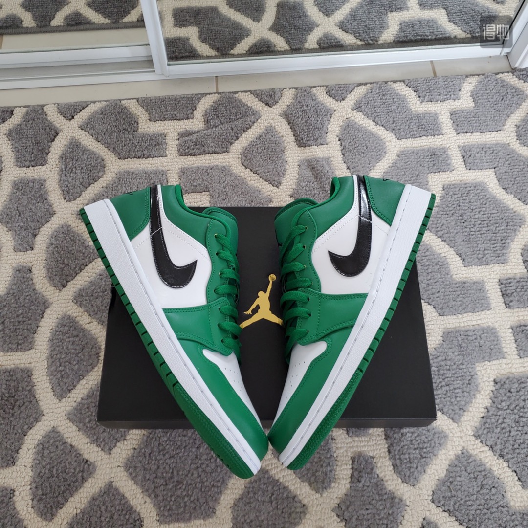 130 真标半码 Air Jordan 1 Low AJ1小凯尔特人 白绿 低帮 篮球鞋男 553558-301
