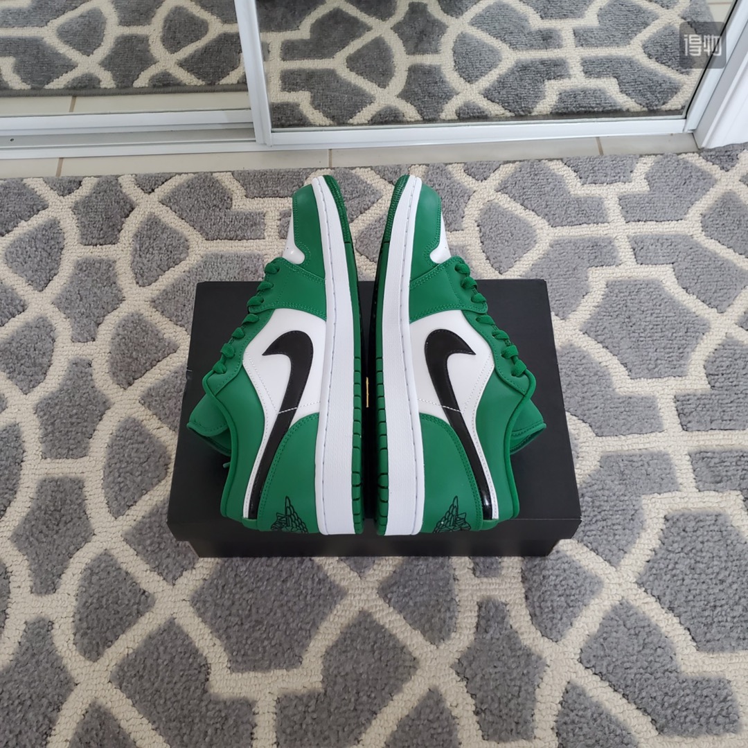 130 真标半码 Air Jordan 1 Low AJ1小凯尔特人 白绿 低帮 篮球鞋男 553558-301