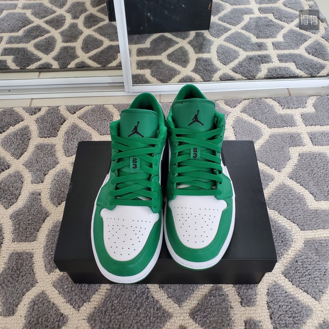 130 真标半码 Air Jordan 1 Low AJ1小凯尔特人 白绿 低帮 篮球鞋男 553558-301