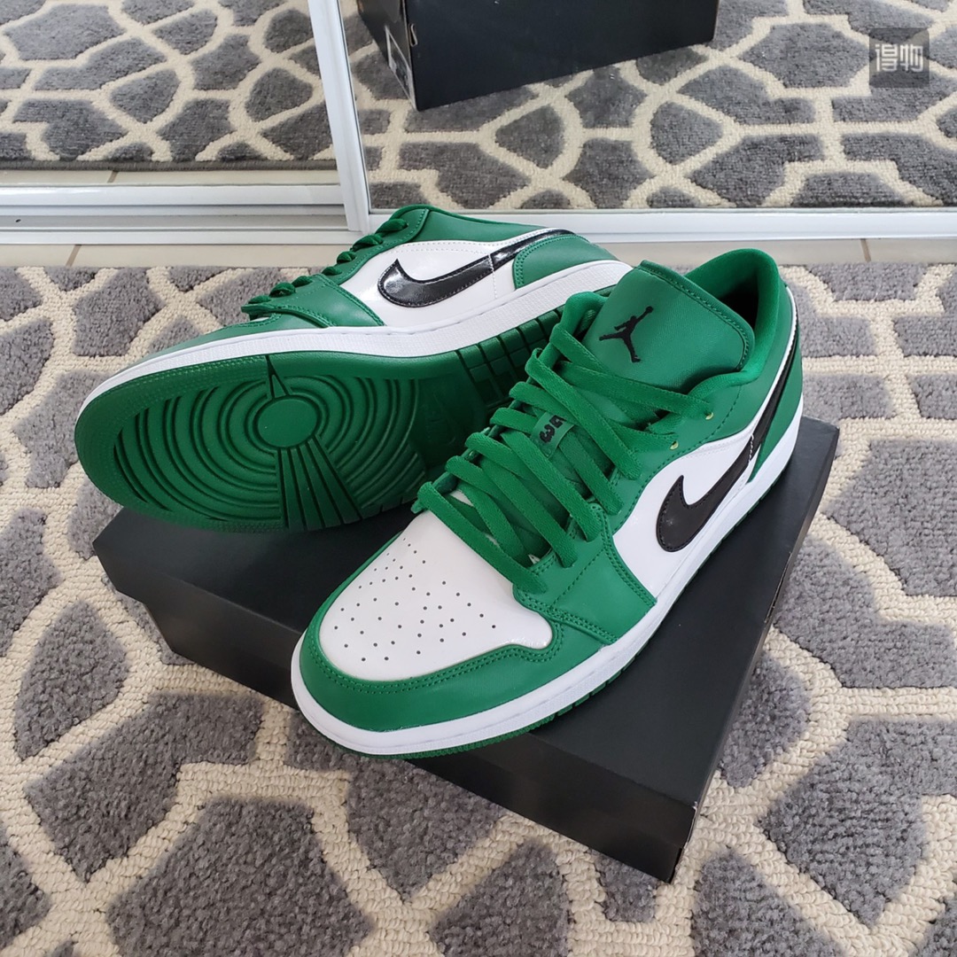 130 真标半码 Air Jordan 1 Low AJ1小凯尔特人 白绿 低帮 篮球鞋男 553558-301