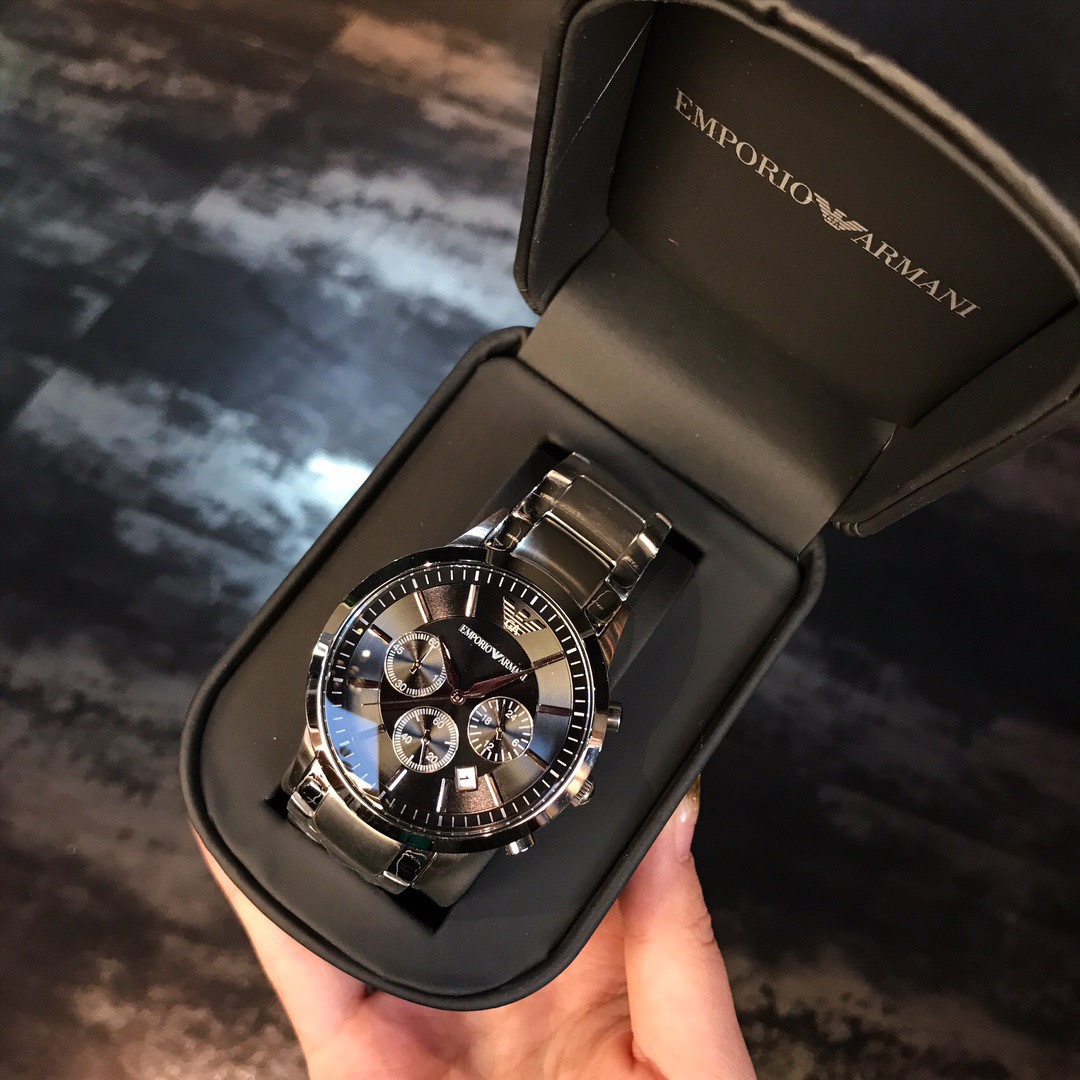 High-Quality Amani-RENATO Series: Elegant Black Stone-Brain Watch with Multi-Eyed Design - 图片 1