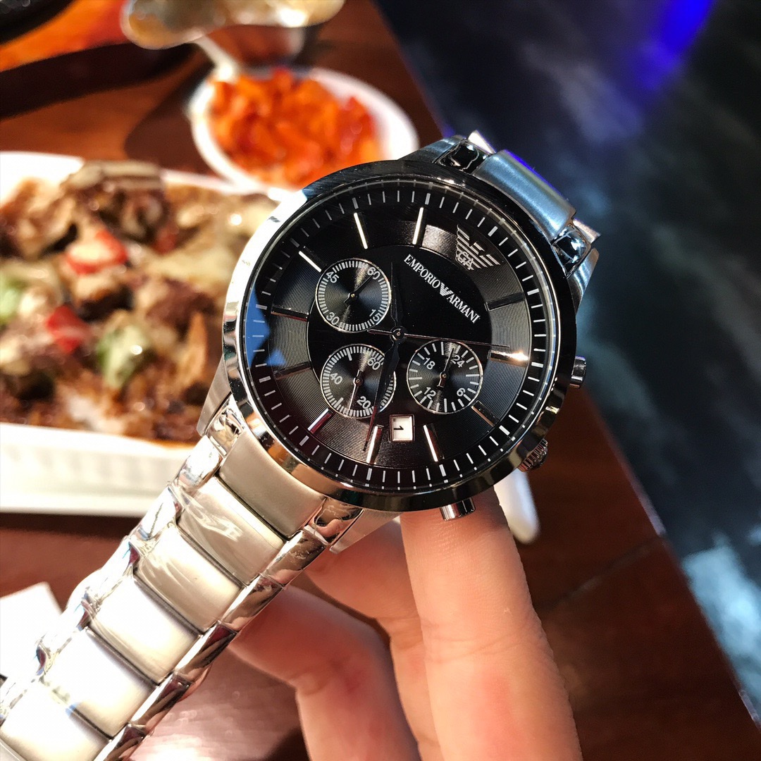High-Quality Amani-RENATO Series: Elegant Black Stone-Brain Watch with Multi-Eyed Design - 图片 8