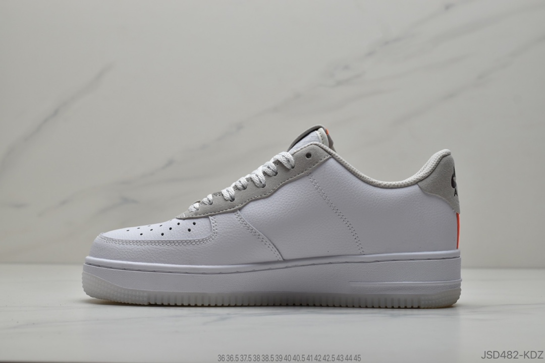 170 公司级  Nike Air Force 1 AF1白橙夜光空军低帮百搭休闲运动板鞋