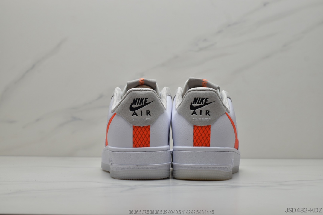 170 公司级  Nike Air Force 1 AF1白橙夜光空军低帮百搭休闲运动板鞋