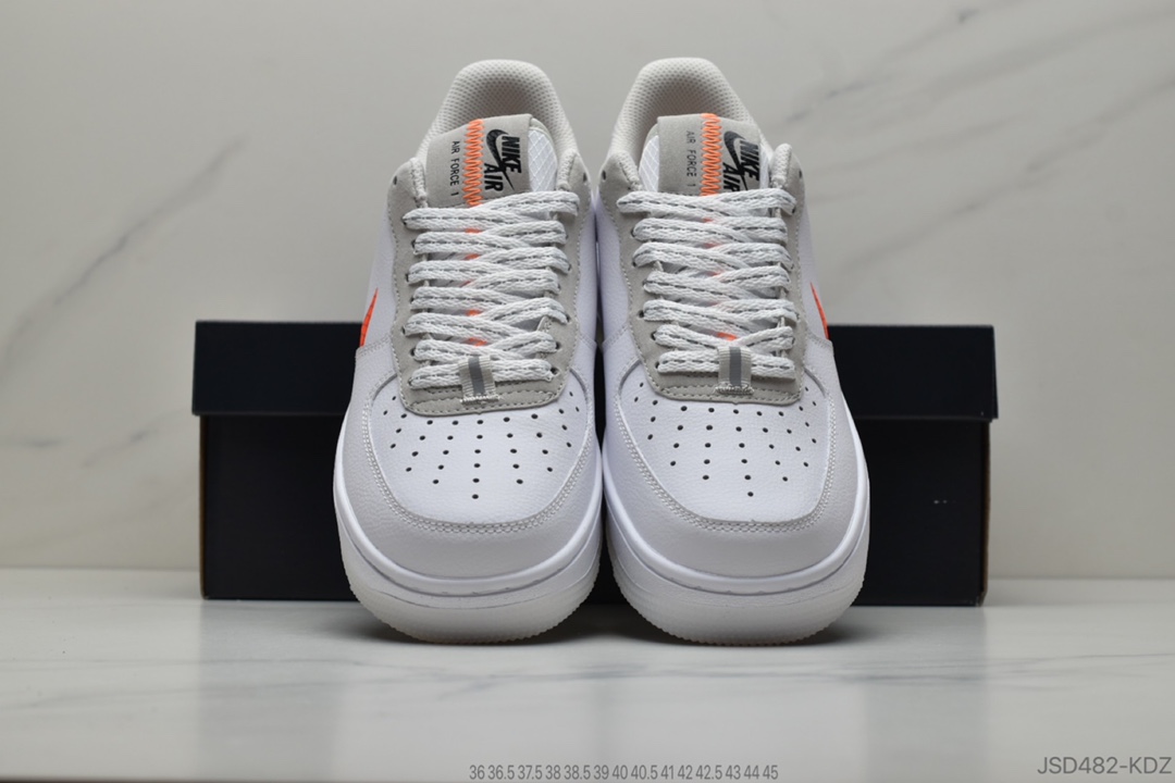 170 公司级  Nike Air Force 1 AF1白橙夜光空军低帮百搭休闲运动板鞋