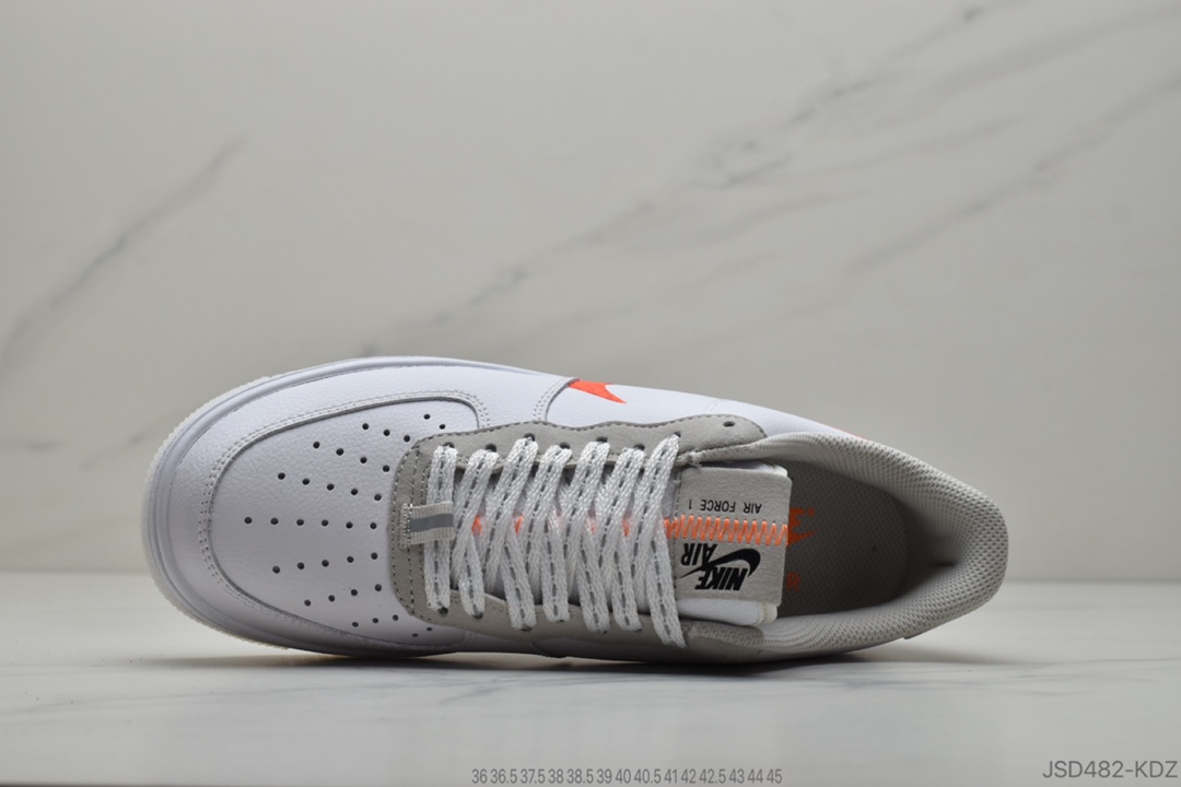 170 公司级  Nike Air Force 1 AF1白橙夜光空军低帮百搭休闲运动板鞋