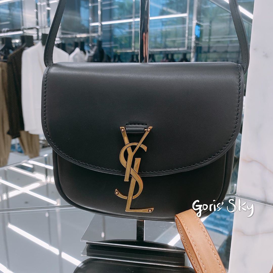 YSL 𝐊𝐚𝐢𝐚 𝐒𝐦𝐚𝐥𝐥 18CM 平纹马鞍包 619740黑色/金扣