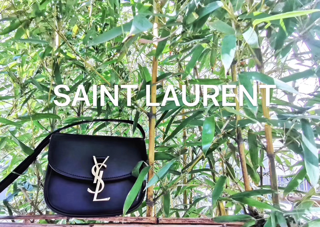 YSL 𝐊𝐚𝐢𝐚 𝐒𝐦𝐚𝐥𝐥 18CM 平纹马鞍包 619740黑色/金扣