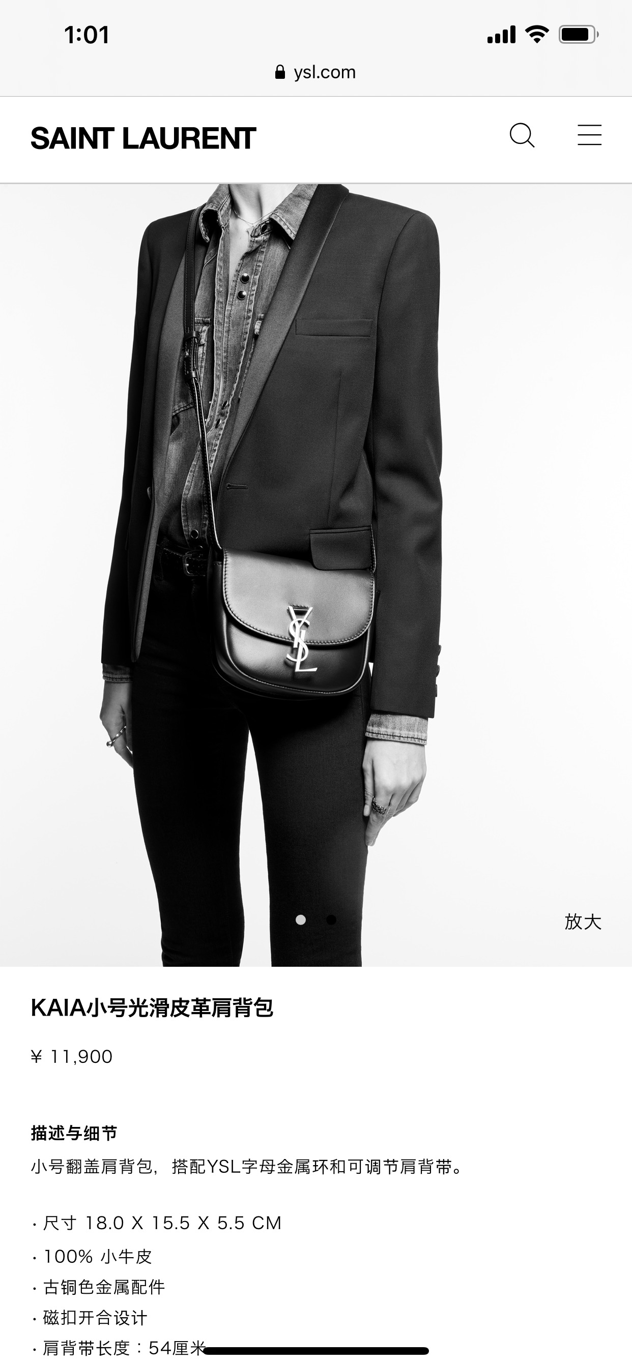 YSL ๐๐๐ข๐ ๐๐ฆ๐๐ฅ๐ฅ 18CM ๅนณ็บน้ฉฌ้ๅ
619740้ป่ฒ/้ๆฃ