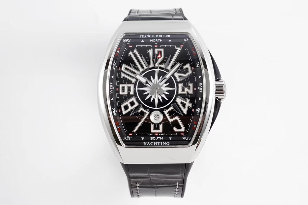 Franck Muller Reloj Negro Azul Incrustados con diamantes Caucho 2824 Movement Cinturón de Goma