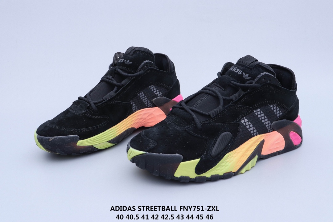 130 ADIDAS STREETBALL 街头风格 以鲜明的配色搭载前卫的风格重新定义街头时尚鞋面采用大面积荔枝皮