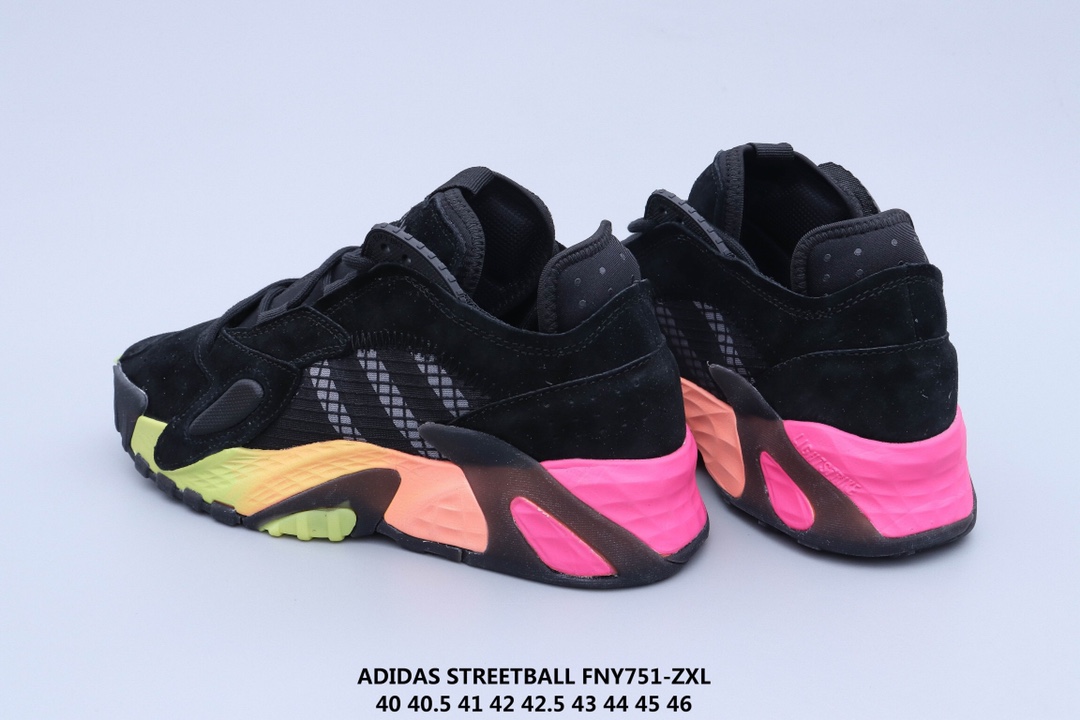 130 ADIDAS STREETBALL 街头风格 以鲜明的配色搭载前卫的风格重新定义街头时尚鞋面采用大面积荔枝皮