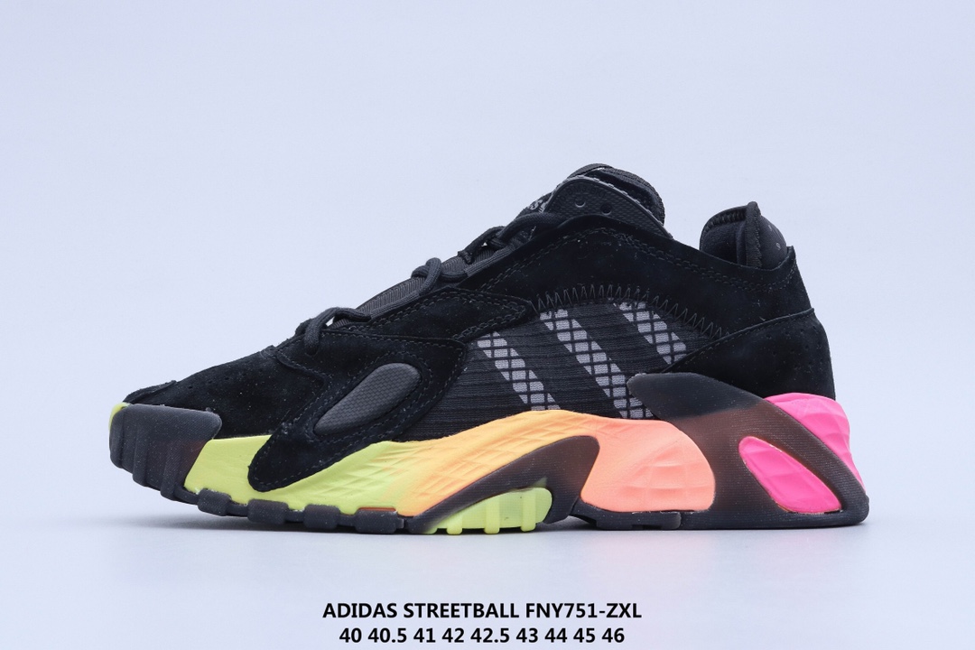130 ADIDAS STREETBALL 街头风格 以鲜明的配色搭载前卫的风格重新定义街头时尚鞋面采用大面积荔枝皮