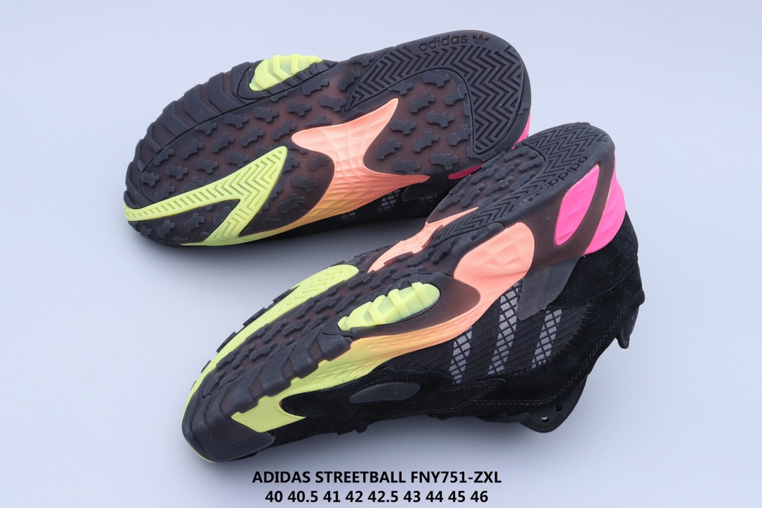 130 ADIDAS STREETBALL 街头风格 以鲜明的配色搭载前卫的风格重新定义街头时尚鞋面采用大面积荔枝皮